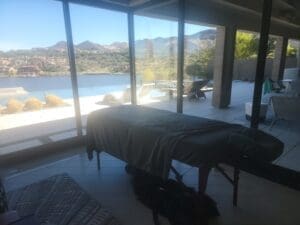 A picture of massage table in a clients home, located in Henderson